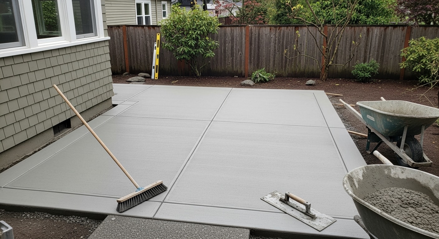 Concrete patio installation in Lake Oswego Oregon