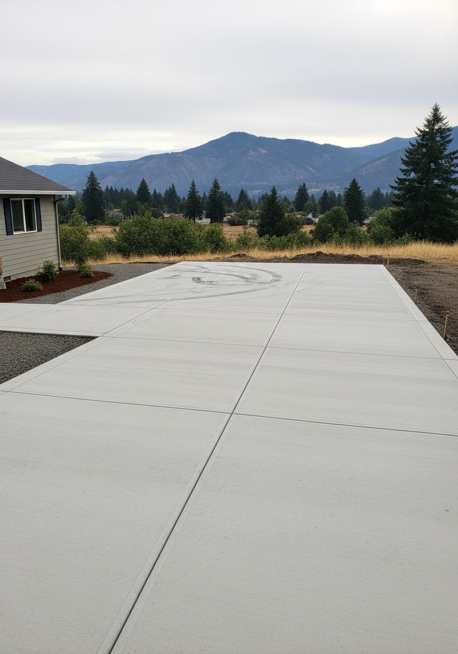 Troutdale homeowner standing in front of their property with visible gorge foothills in the distance.